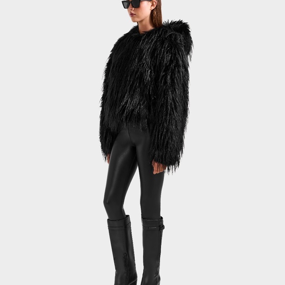 NWT Rudsak Ellison Shaggy Faux Fur Oversize Hoodie - Picture 4 of 16